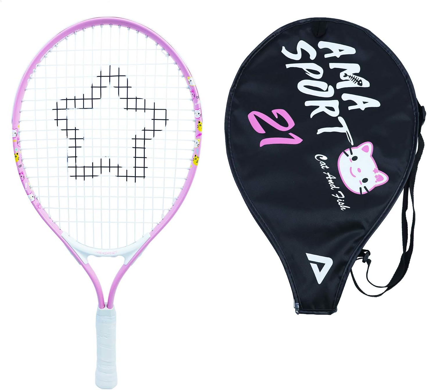 AMA SPORT Kids Tennis Racket for Junior Toddlers Starter Kit 17-25" Tennis Racquet for Girls and Boys with 420D Nylon Shoulder Strap Bag