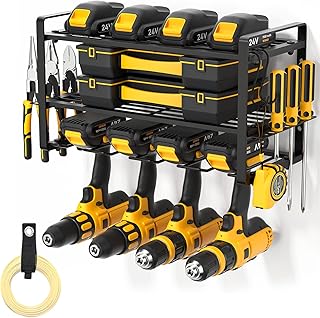 Power Tool Organizer, Drill Holder Wall Mount, Heavy Duty Garage Tool Organizer and Storage, Suitable Tool Rack for Workshop and Garage, Utility Rack for Cordless Drill