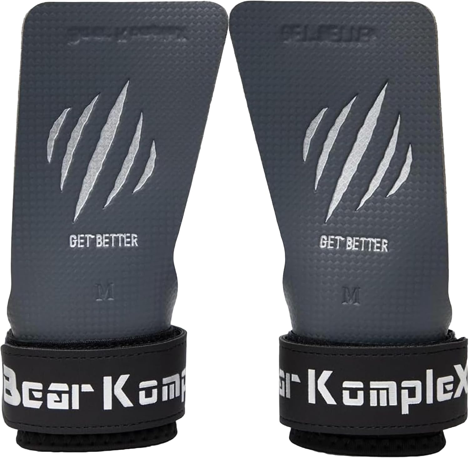 Bear KompleX No Hole Carbon Hand Grips - Non-Slip Fingerless Gymnastics Grips for Weight Lifting, Pull-ups & Cross Training | Lightweight, Padded Wrists & Foldable Grip.