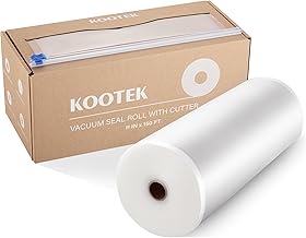 Kootek 11" x 150' Vacuum Sealer Bags Roll for Food with Cutter Dispenser, Commercial Grade Vacuum Seal Bags, BPA Free, Customized Size Food Bags for Storage, Meal Prep and Sous Vide