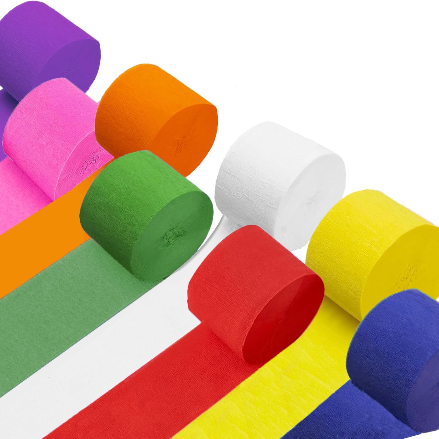 Crepe Paper Streamers 8 Rolls 656ft Rainbow Streamers Party Decorations Birthday Streamers,for Baby Shower Wedding Decorations DIY Art Craft Supplies (1.8Inch x 82Ft/Roll)