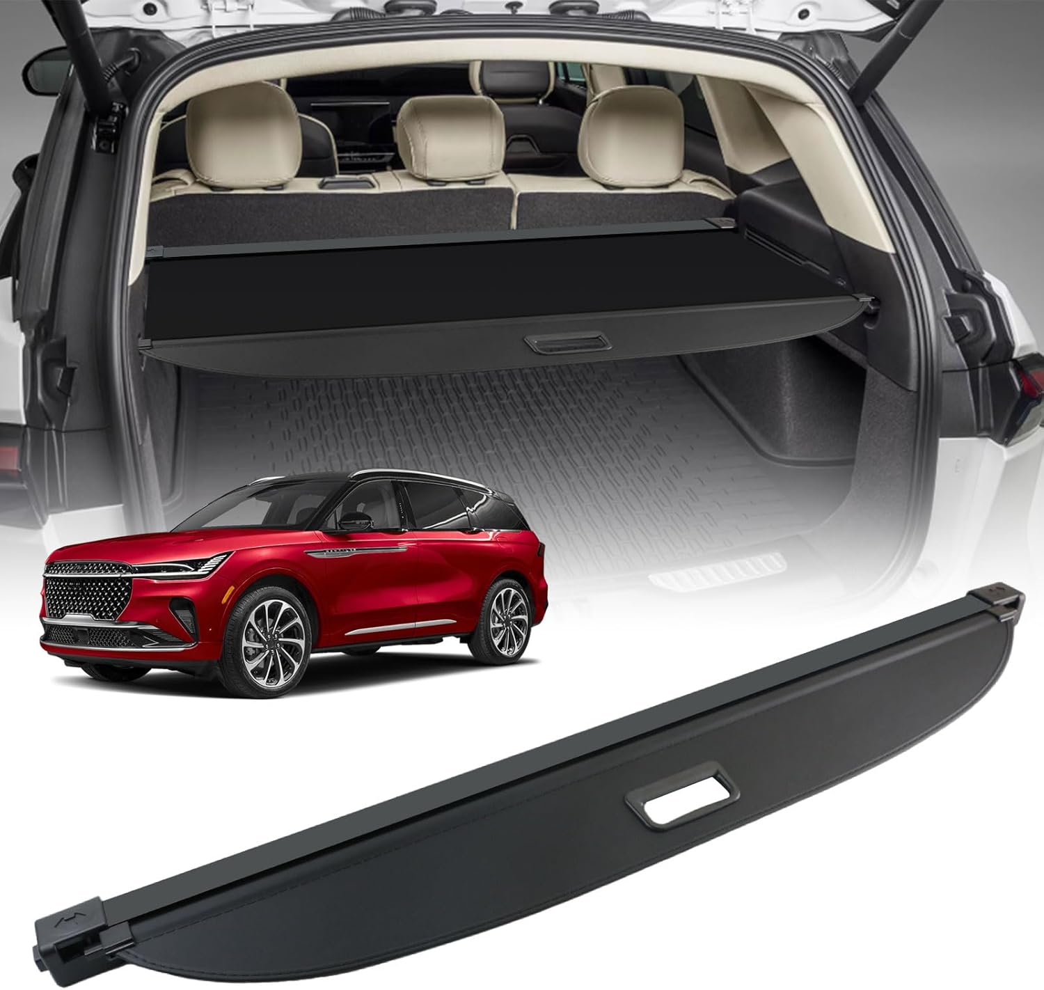 Cargo Cover for Lincoln Nautilus 2024, Retractable Trunk Cover for Lincoln Nautilus 2025 2024 Accessories Rear Trunk Cargo Shield Privacy Cover