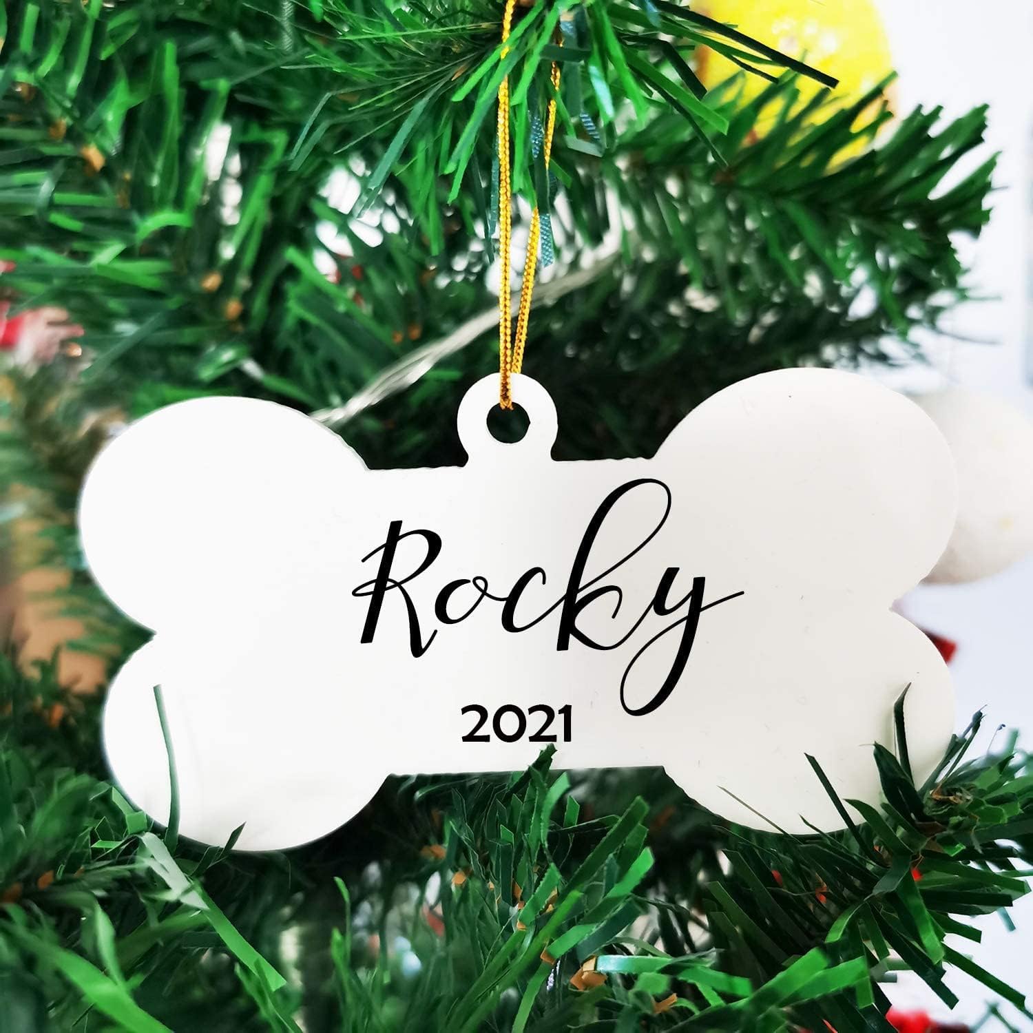 25 Pcs 4 Inch Acrylic Dog Bone Christmas Ornaments 2025- DIY Blank White Acrylic Ornament for Pet, DIY Christmas Tree Ornaments, Pet Name Tags, Gifts for Dog Owner, DIY Projects