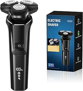 Electric Razor for Men, Bazivve Electric Shaver for Men, Rechargeable Wet Dry Shaver with Pop-Up Trimmer, Cordless Portable Razor, IPX7 Waterproof(Black)