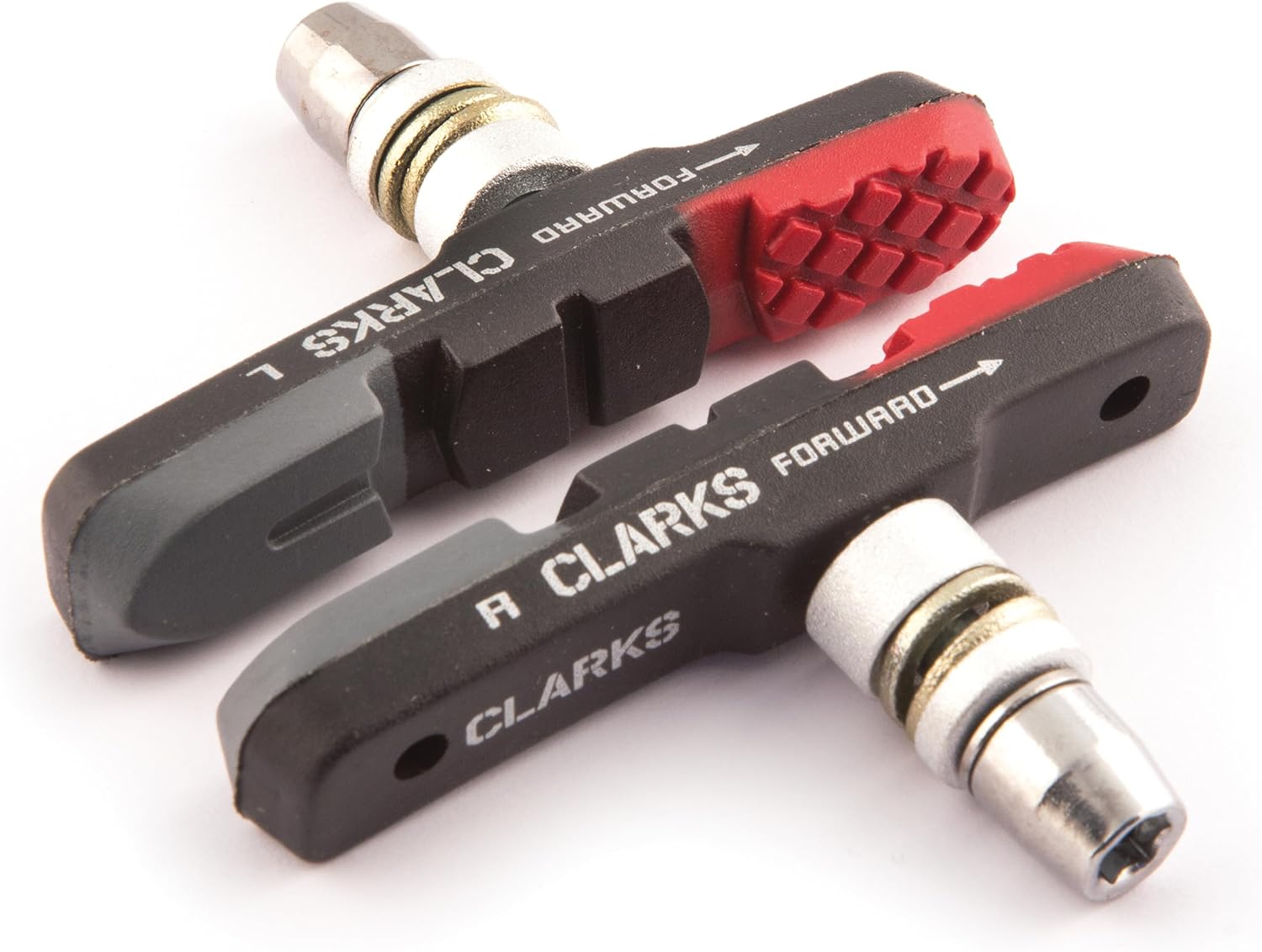 Clarks Elite Mountain Bike/Hybrid Rim Brake Pads - Pair of 72mm Triple Contour, All-Weather Brake Pads Compatible with All Brands, Black