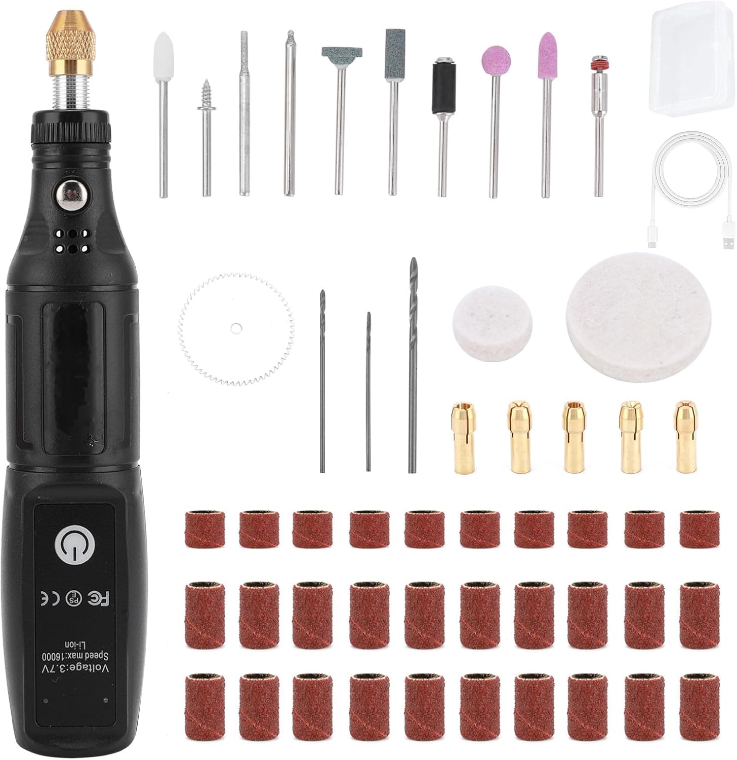Mini Cordless Rotary Tool Set, 42Pcs Accessories, 3.7V 3000rpm Rotary Tool Kit USB Rechargeable with LED Light, Mini Electric Grinder for DIY Engraving, Grinding, Polishing
