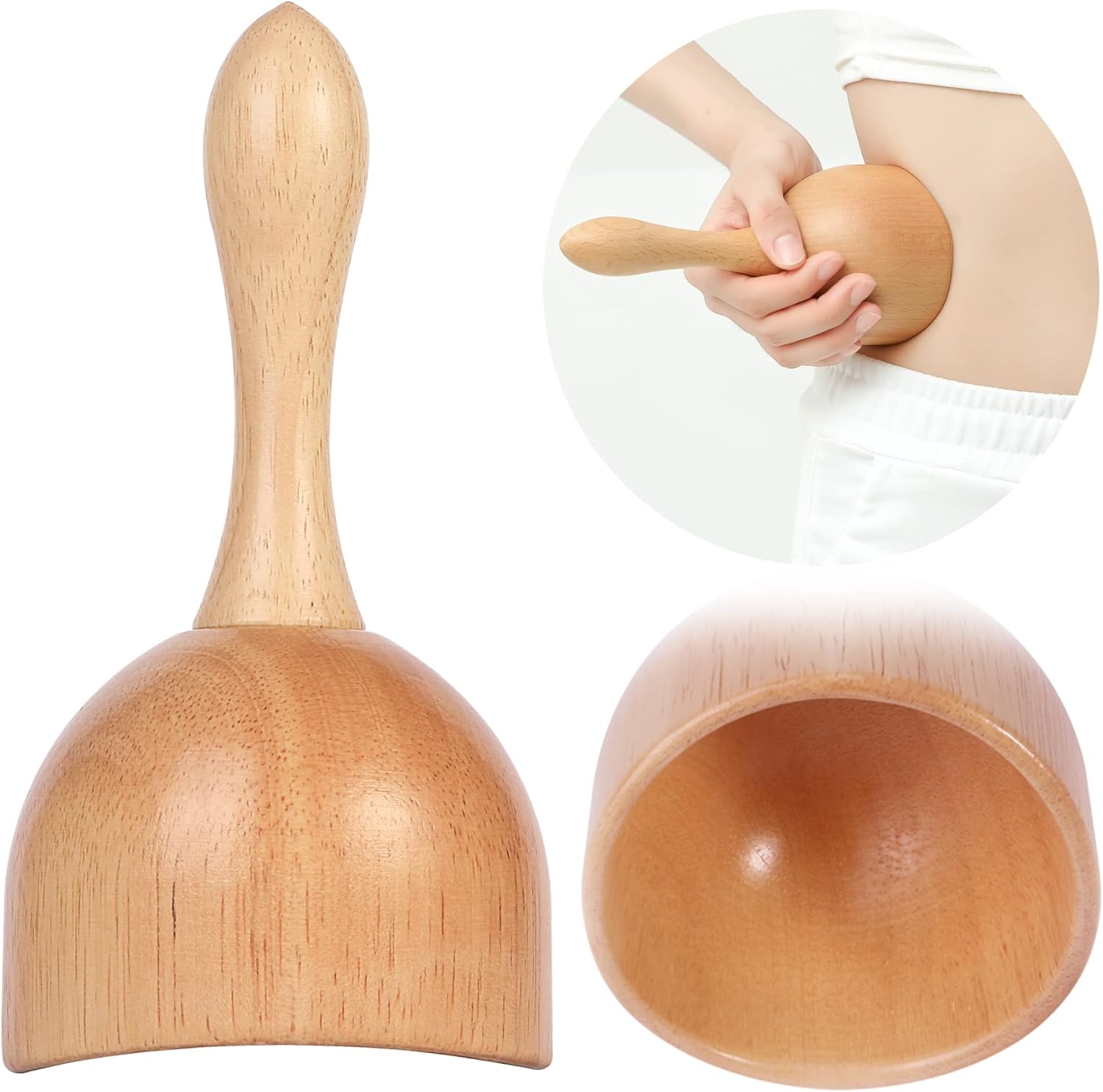Handhleld Wooden Massage Cup Wood Therapy Massage Tool Body Sculpting Tools for Maderoterapia,Lympahtic Drainage,Anti-Cellulite,Muscle Pain Relief