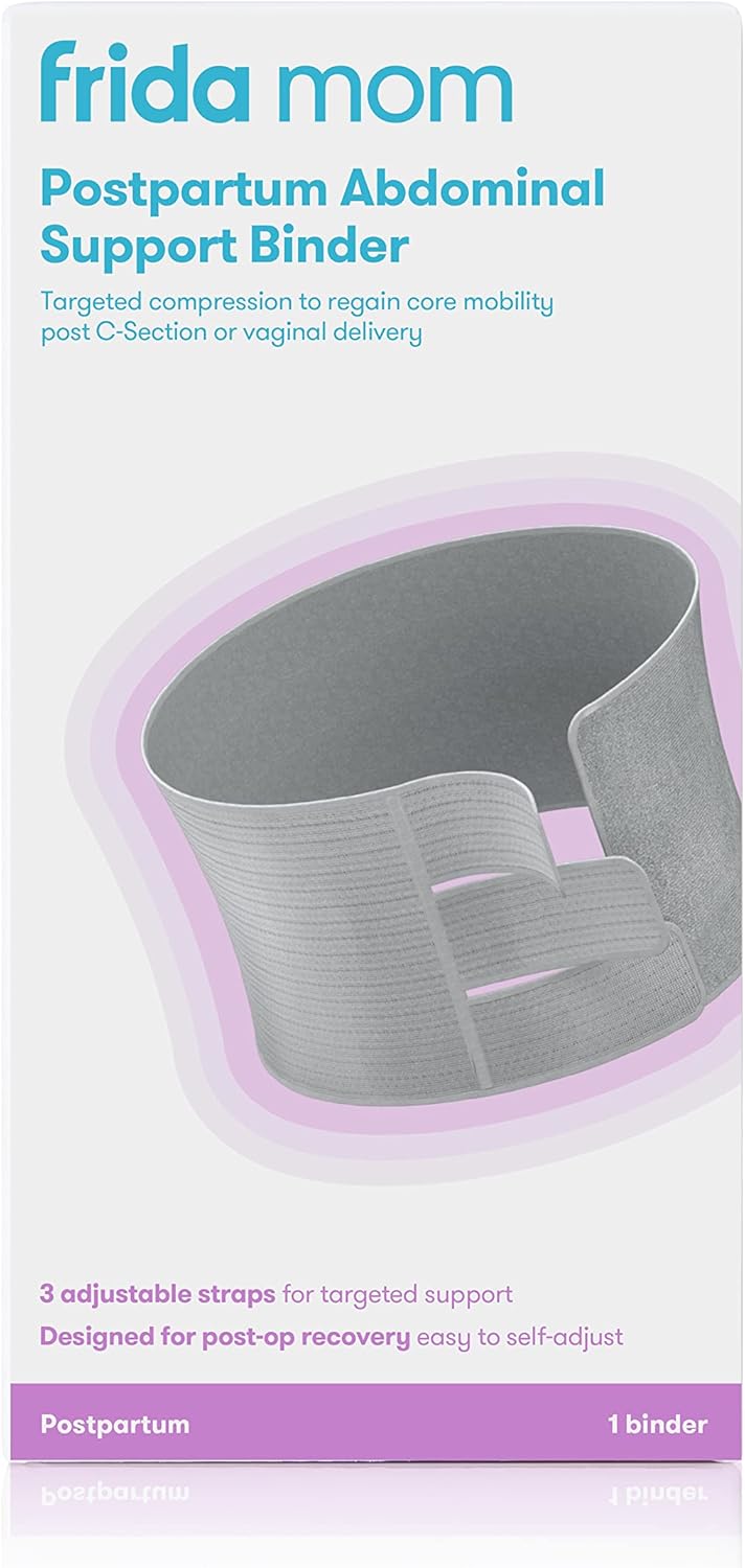 Frida Mom Belly Binder Postpartum Recovery, for Natural Delivery & C-Section Recovery, 23cm High Adjustable Compression Wrap