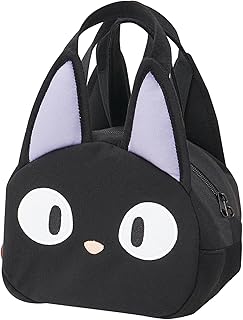 Skater Kiki's Delivery Service Mini Die Cut Black Lunch Bag with Zip Closure - Jiji