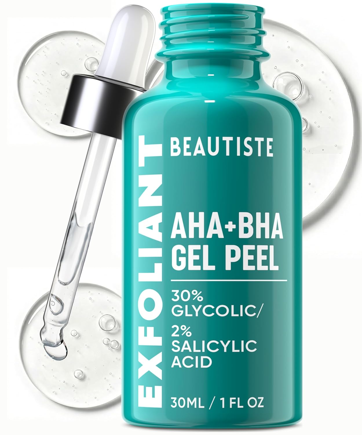 30 DAY MIRACLE AHA 30% + BHA 2% Peeling Solution - Clinical Strength Liquid Exfoliant for Dark Spots, Blackheads & Clogged Pores - Resurfacing Salicylic Acid Serum & Chemical Peel for Face