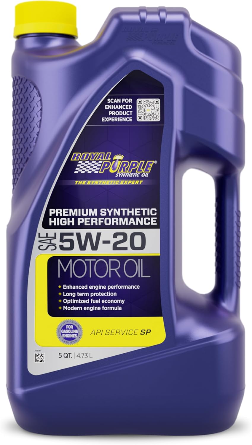 Royal Purple 51520 API-Licensed SAE 5W-20 High Performance Synthetic Motor Oil - 5 Quart, (Model: ROY51520)