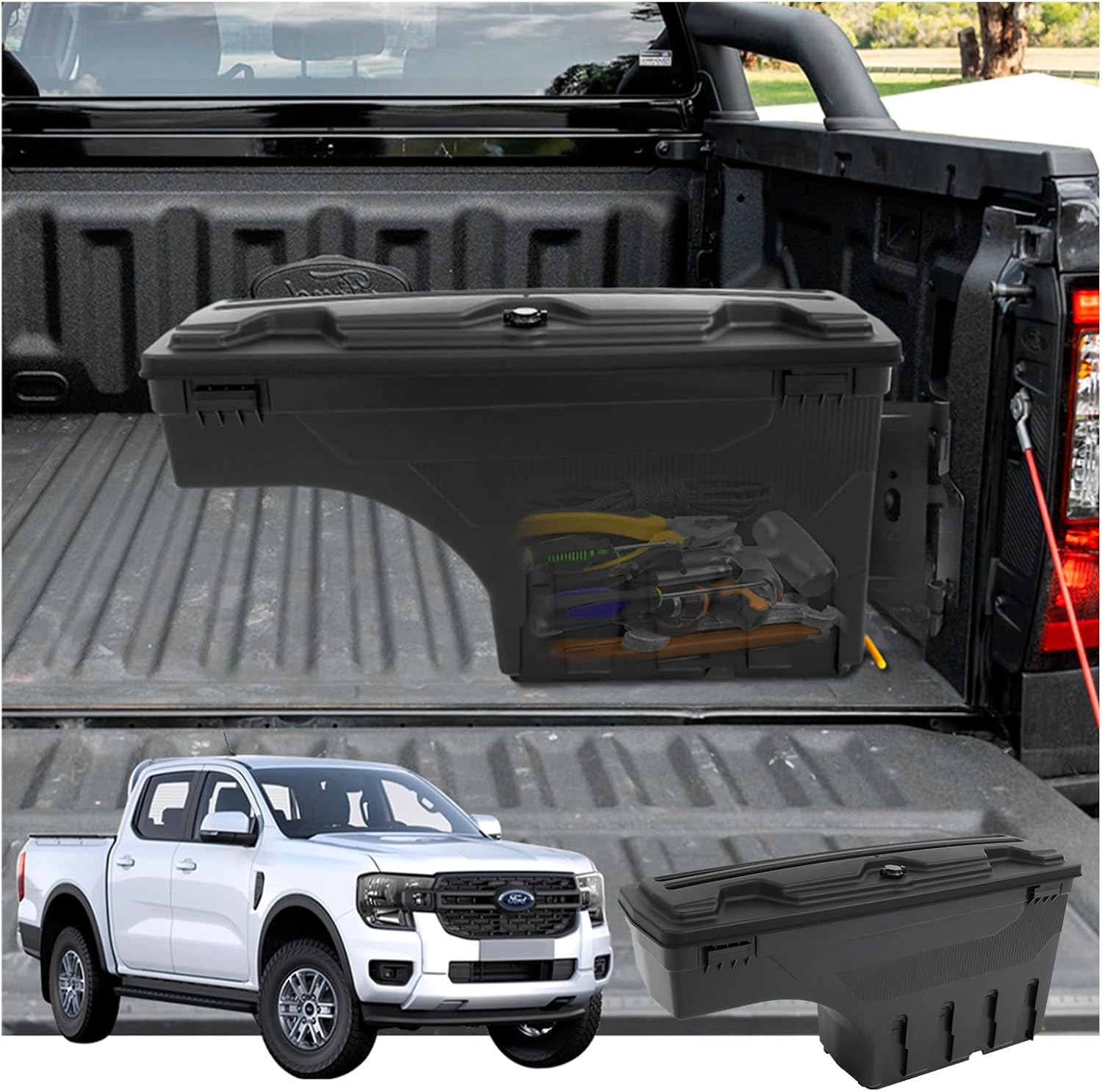 JHCAHN Swing Tool Box for Ford New Ranger 2023-2026 T9 Accessories