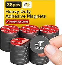 X-bet MAGNET - Adhesive Magnets - Ferrite Magnetic - 36 Pieces - Round Disc Magnets - Strong Sticky Adhesive Backing - Ceramic Magnets Ideal for DIY, Craft, Kitchen - 1"x0.15"