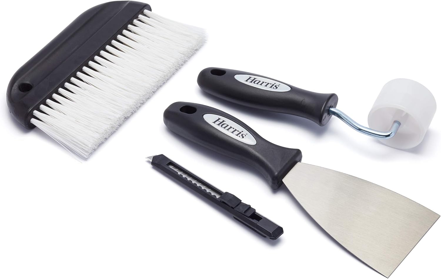 Harris 102054007 Seriously Good Wallpapering Kit | Set Includes: 1 x Paperhanging Brush, 1 x Stripping Knife, 1 x Seam Roller, 1 x Wallpaper Trimming Knife