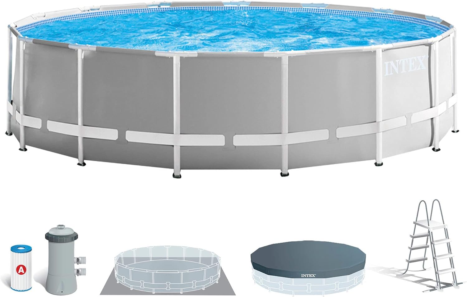 Intex 26726NP Round Detachable Swimming Pool With Filter, 457 x 122 cm