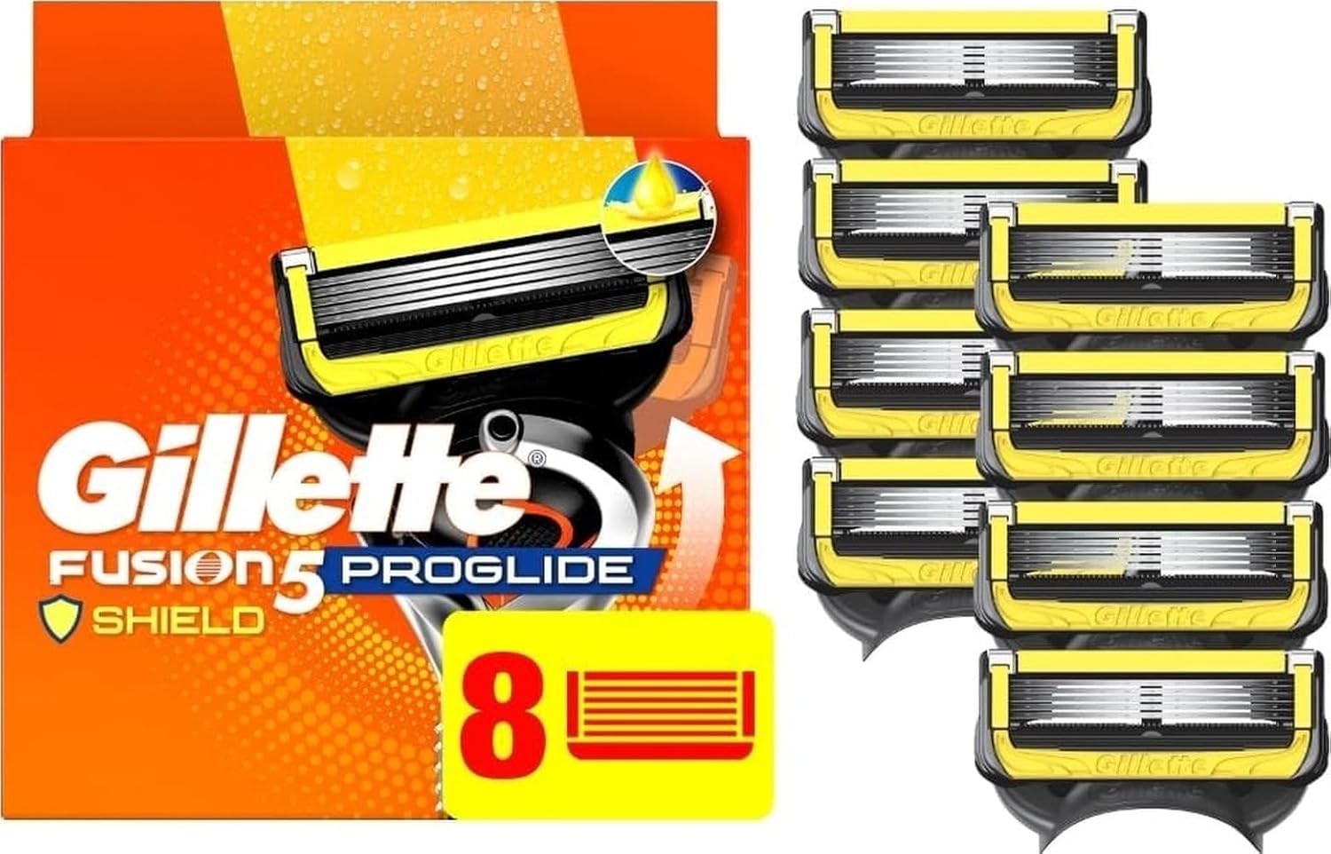 Gillette Fusion5 ProShield Men's Razor Blades, 8 Blade Refills