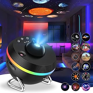 Galaxy Projector, Planetarium Projector Dynamic Meteor RGBCW Effects Adjustable Galaxy Night Light Projector with Timer, 13 HD Film Realistic Starry Nebula Star Projector for Bedroom Adults Kids