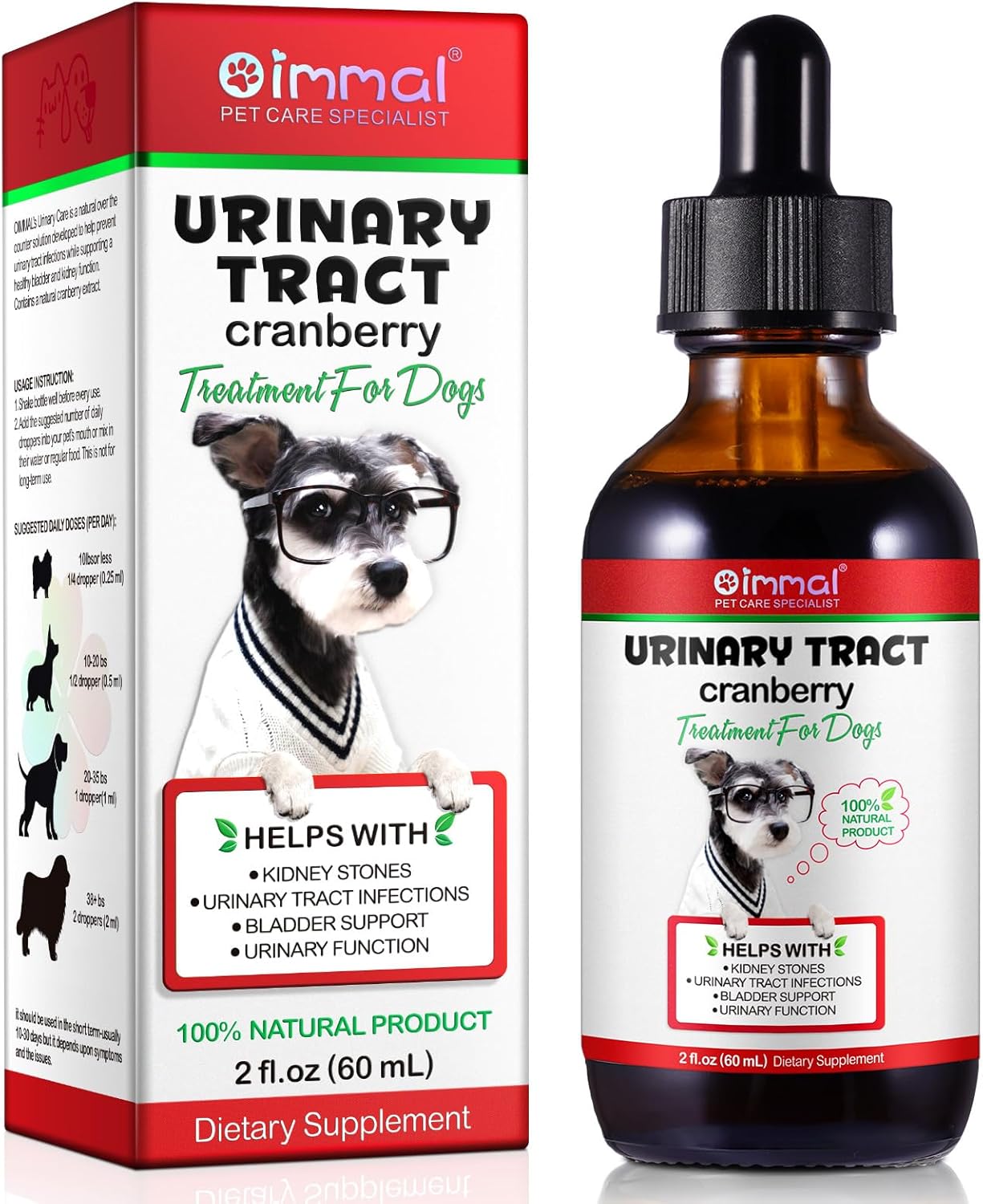 Urinary Tract Infection Treatment for Dogs, Dog Natural UTI Treatment Drops, Kidney and Bladder Support Supplement, Best Prevention Incontinence, Bladder Stones, Urinary Care for Dog