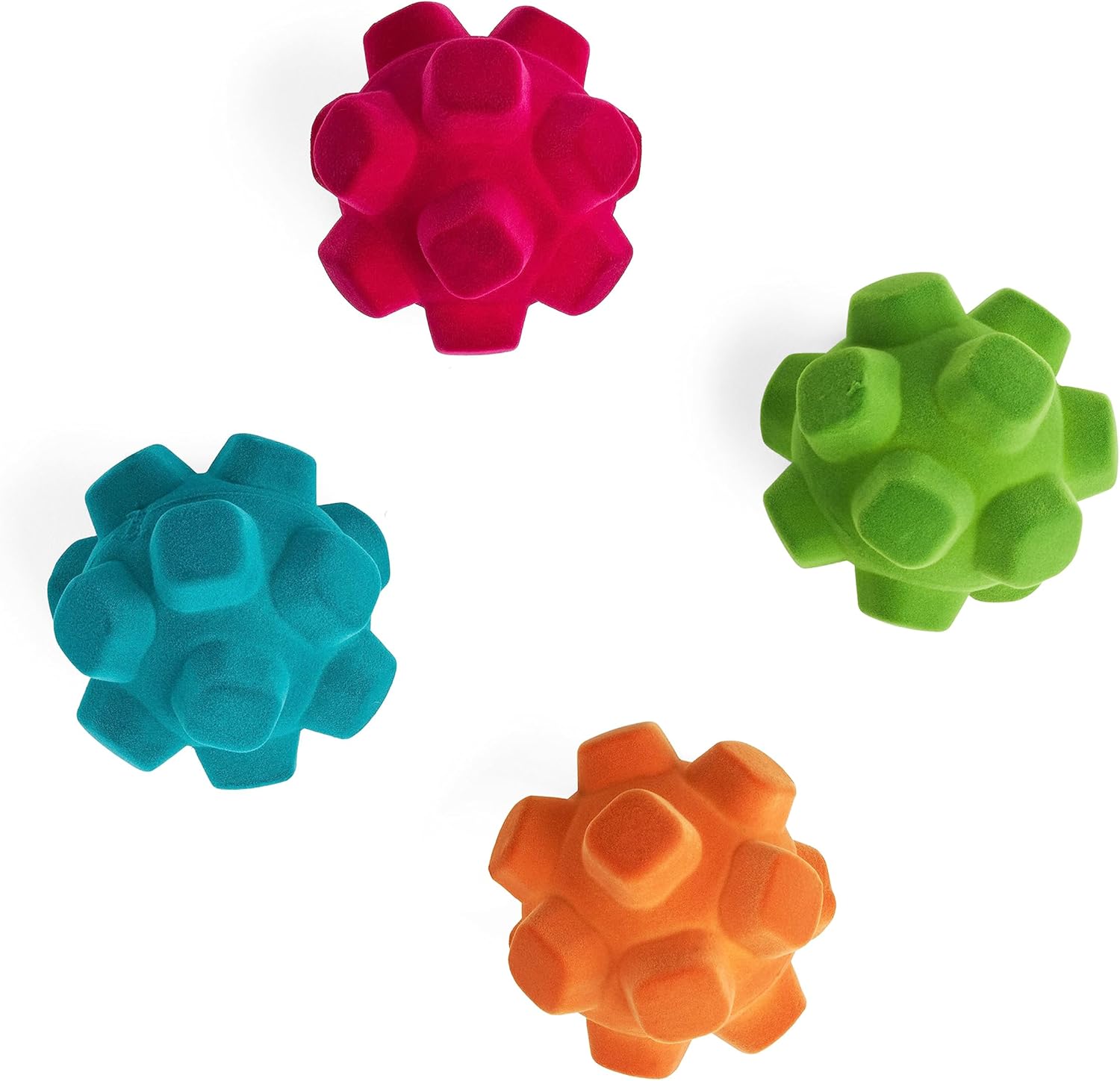 Leaps & Bounds Flocked Ball with Nubs Assorted Dog Toy