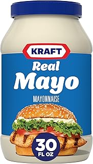 Kraft Real Mayo Creamy & Smooth Mayonnaise - Classic Spreadable Condiment for Sandwiches, Salads and Dips, Made with Cage-Free Eggs, For a Keto and Low Carb Lifestyle, 30 fl oz Jar
