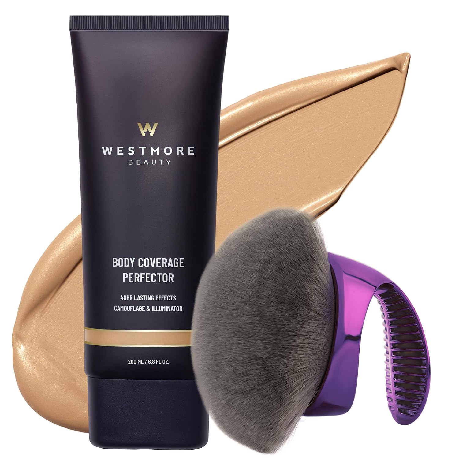 Westmore Beauty Body Coverage Perfector & Brush - Waterproof Leg Makeup- 2W