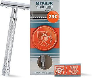 Merkur Long Handled Safety Razor, 1 Count, Silver