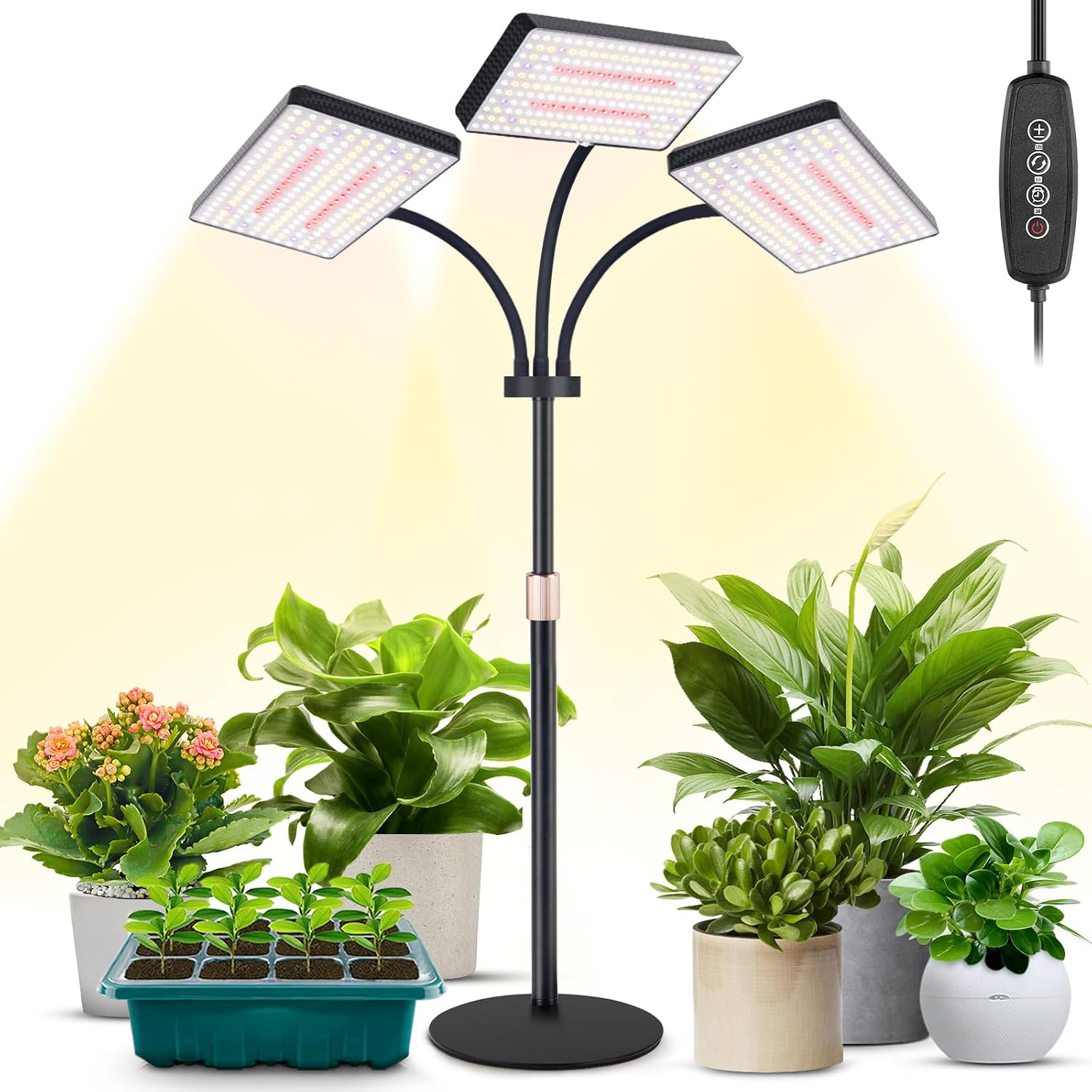 LBW Desk Grow Lights for Indoor Plants, 642 LEDs Full Spectrum Grow Light