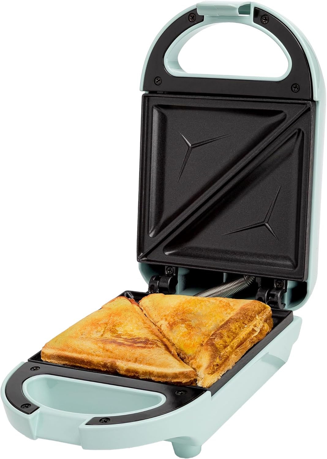 Mini Sandwich Maker, Makes Sandwiches, Paninis, Grilled Cheese, Desserts, Quick Results, Easy Cleanup, 600W, Aqua