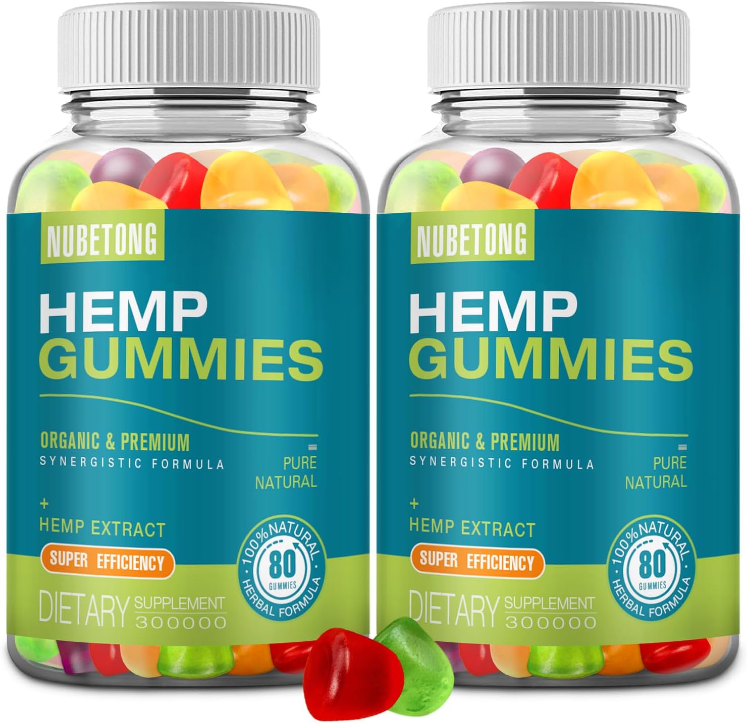 2 Packs Hemp Gummies for Sleep, Pain, Anxiety High Potency Hemp Supplement Edible Bear Gummy Extra Strength Pure Natural Hemp Oil Extract Vegan, Non-GMO