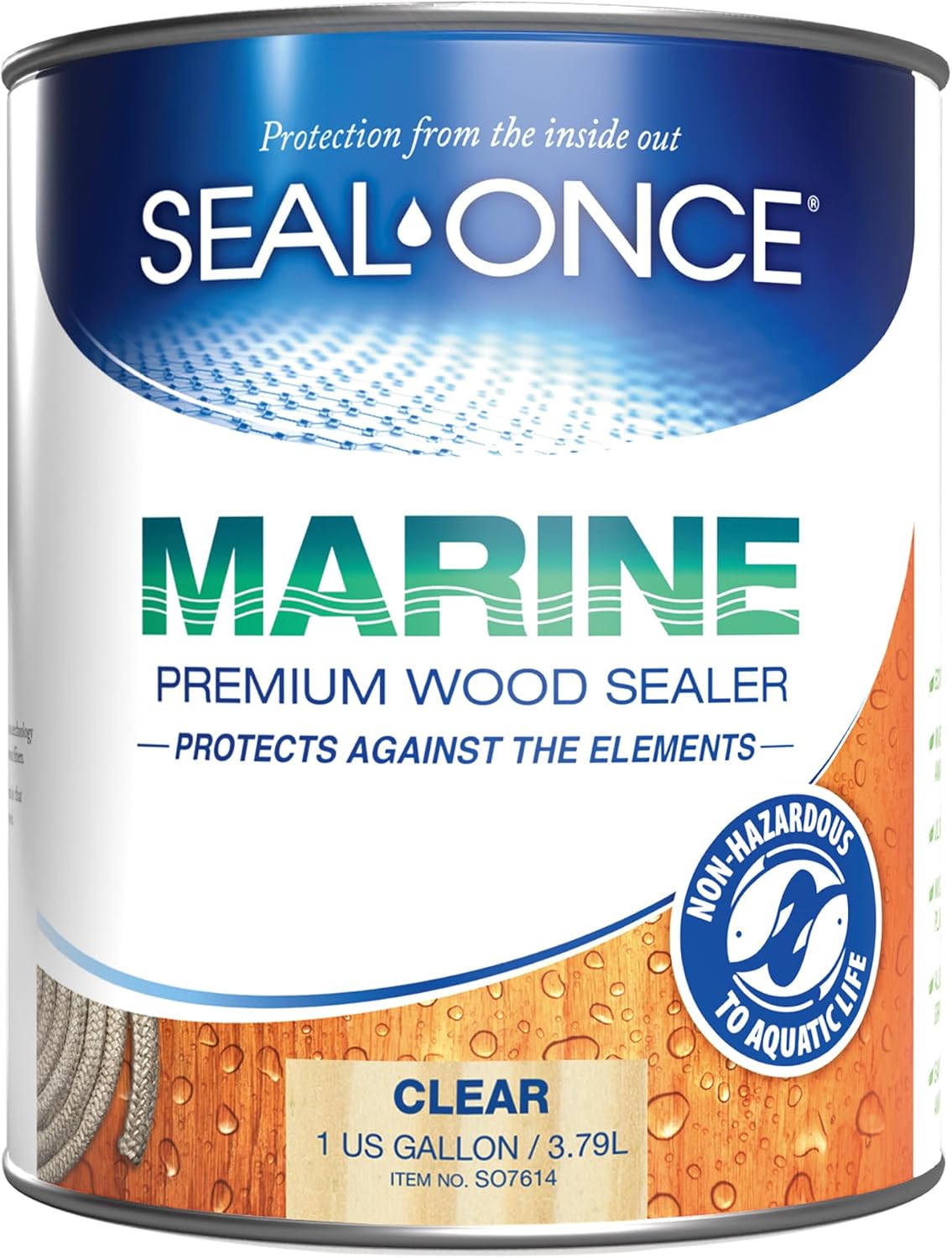 SEAL-ONCE Marine Penetrating Wood Sealer and Waterproofer, Clear, 1 Gallon