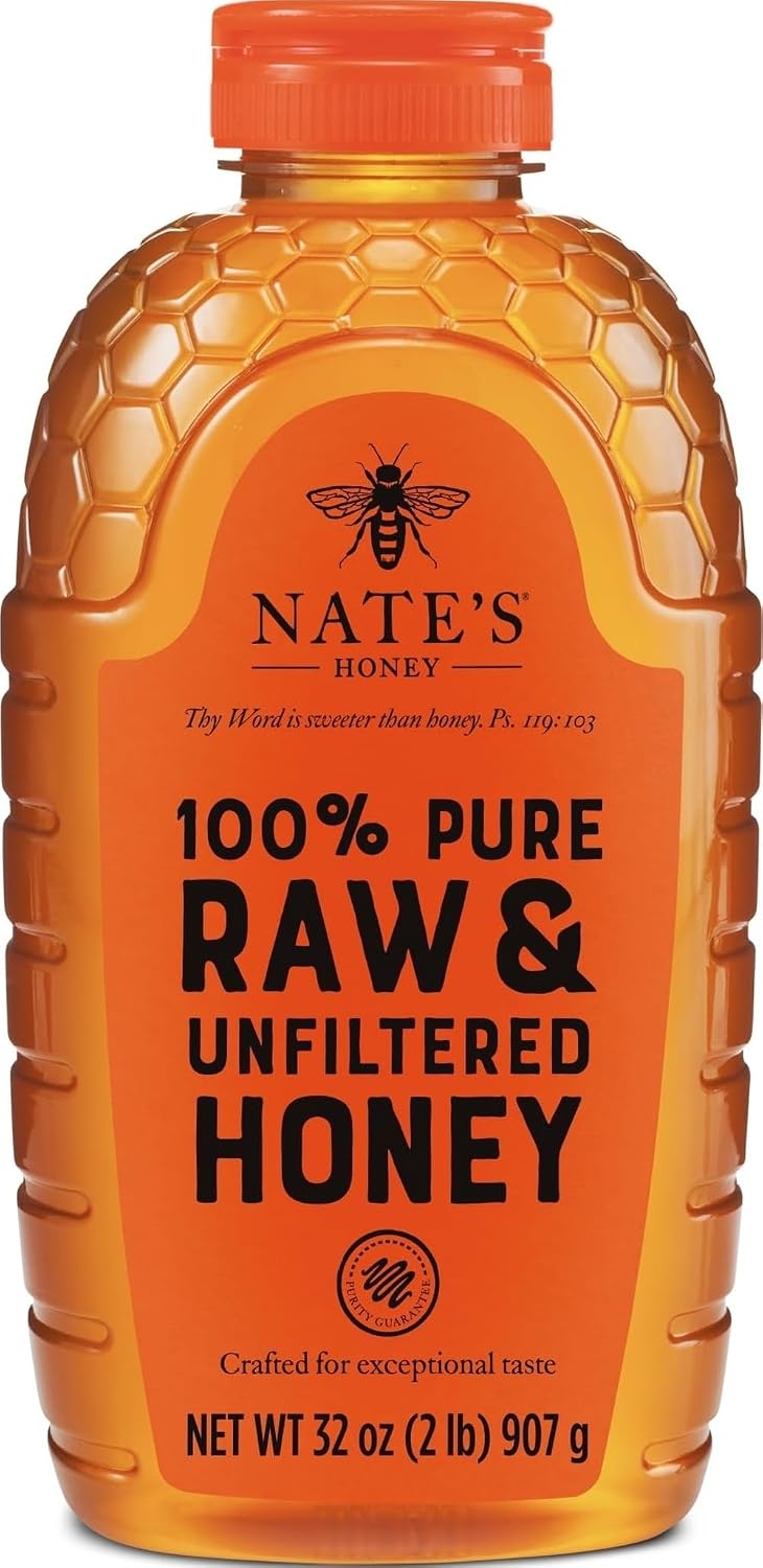 Nate's 100% Pure, Raw & Unfiltered Honey - 32oz. Squeeze Bottle
