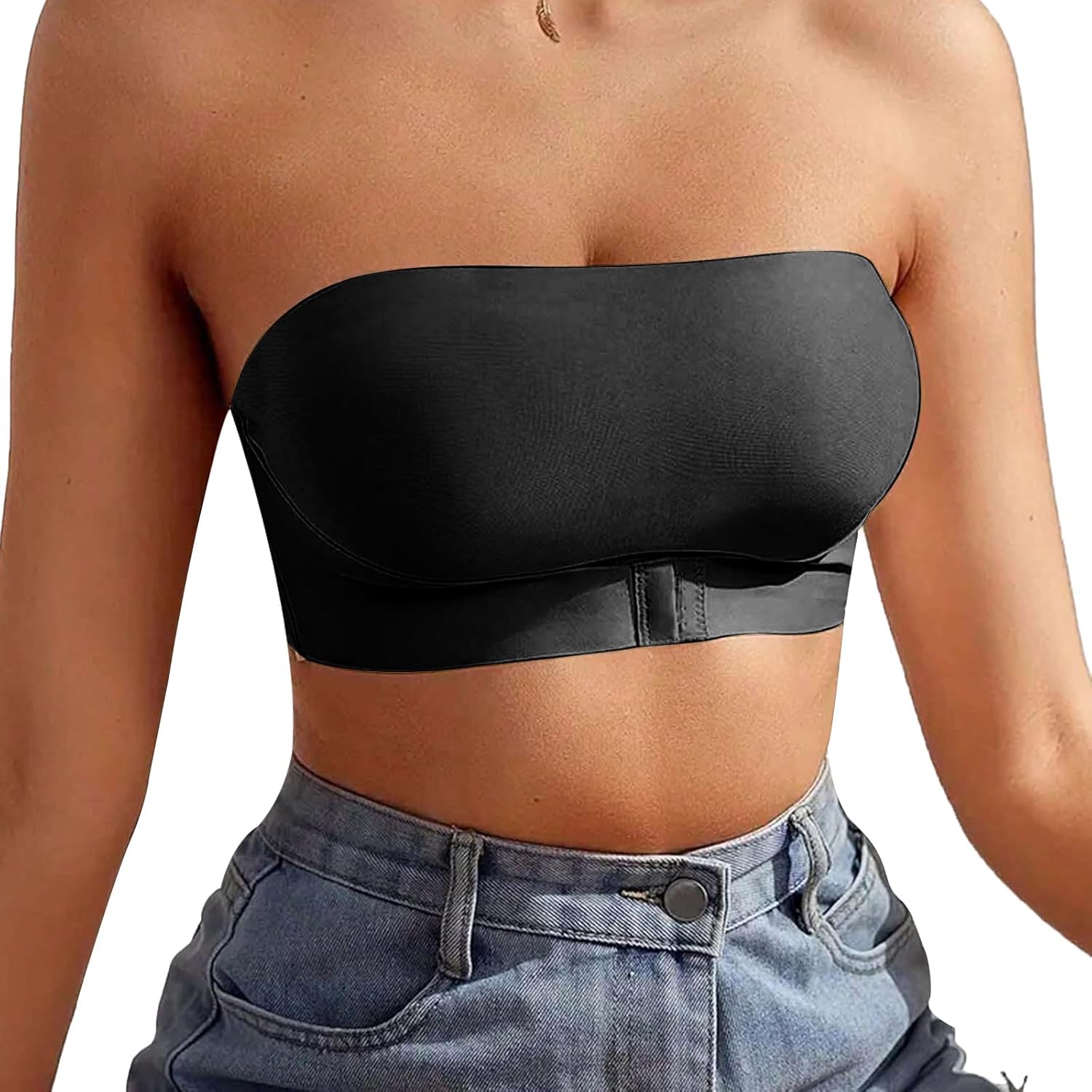 Mayoii Seamless Strapless Bras for Women, Stretchy Non-Slip Tube Bra, Invisible Strapless Bandeau Bra