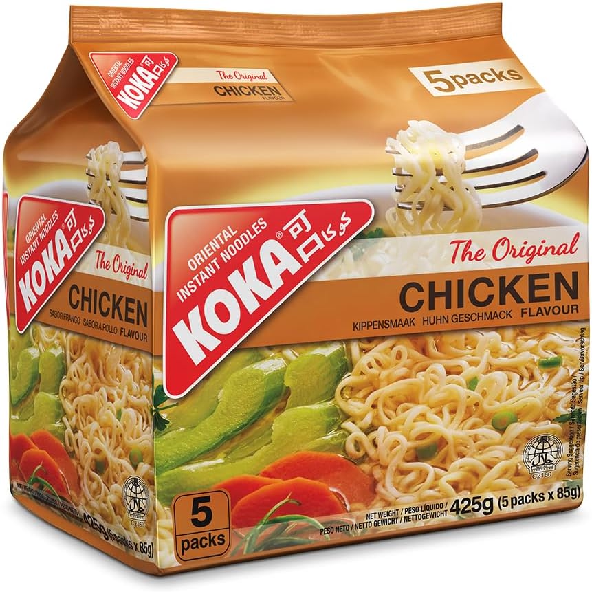 Koka Original Chicken Flavour Oriental Style Instant Noodles, 85 g (Pack of 5)