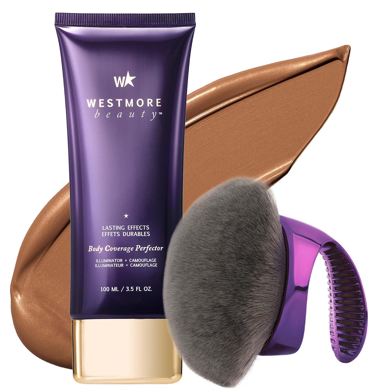 Westmore Beauty Body Coverage Perfector & Brush - Waterproof Leg Makeup-3W