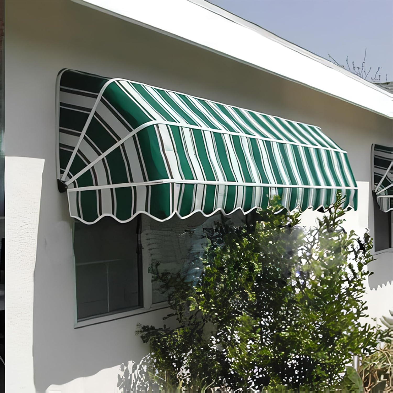 Curved Retractable Awning, Polyester Foldable Awning, Waterproof Home Patio Awning, Front Door Canopy, Square Awnings