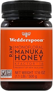 Wedderspoon Raw Premium Manuka Honey, KFactor 16, 17.6 Oz, Unpasteurized, Genuine New Zealand Honey, Traceable from Our Hives to Your Home