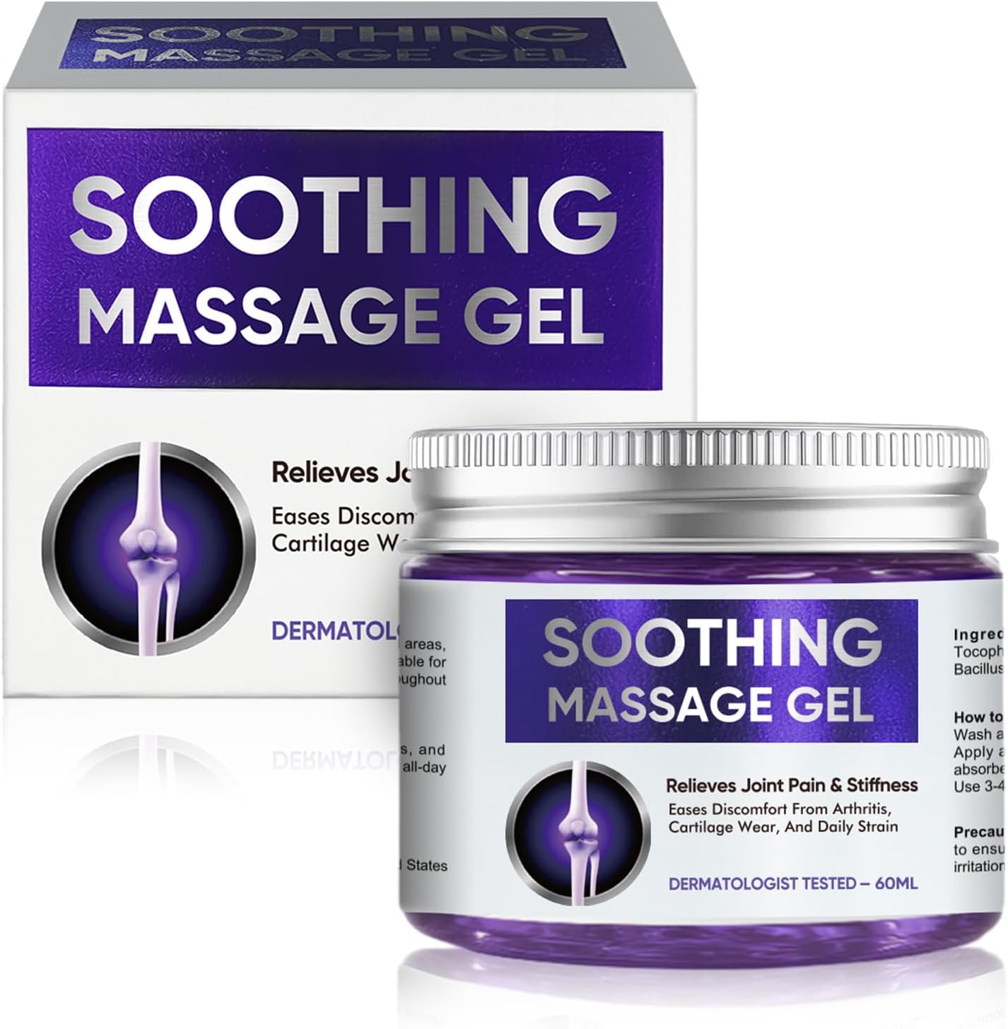 Soothing Pain Relief Massage Gel - Natural Ingredients for Comfort - 2.12 Oz