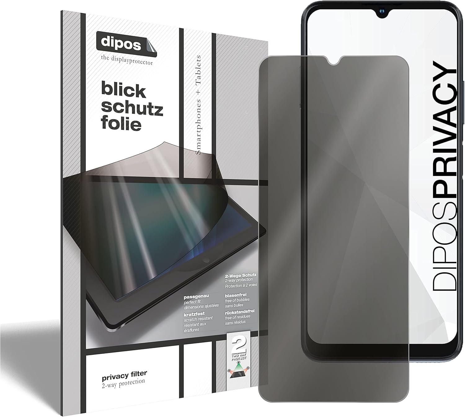 dipos I Privacy Filter compatible with ZTE Blade 11 Prime Screen Protector Anti-Spy 2-Way Protection