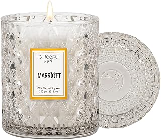 Chloefu LAN Hotel Scented Candle Natural Essential Oil, Luxury Scented Soy Jar Candle Gifts, Highly Scented, 8.1oz, Unique Blend to Promote Sleep & Relieve Stress