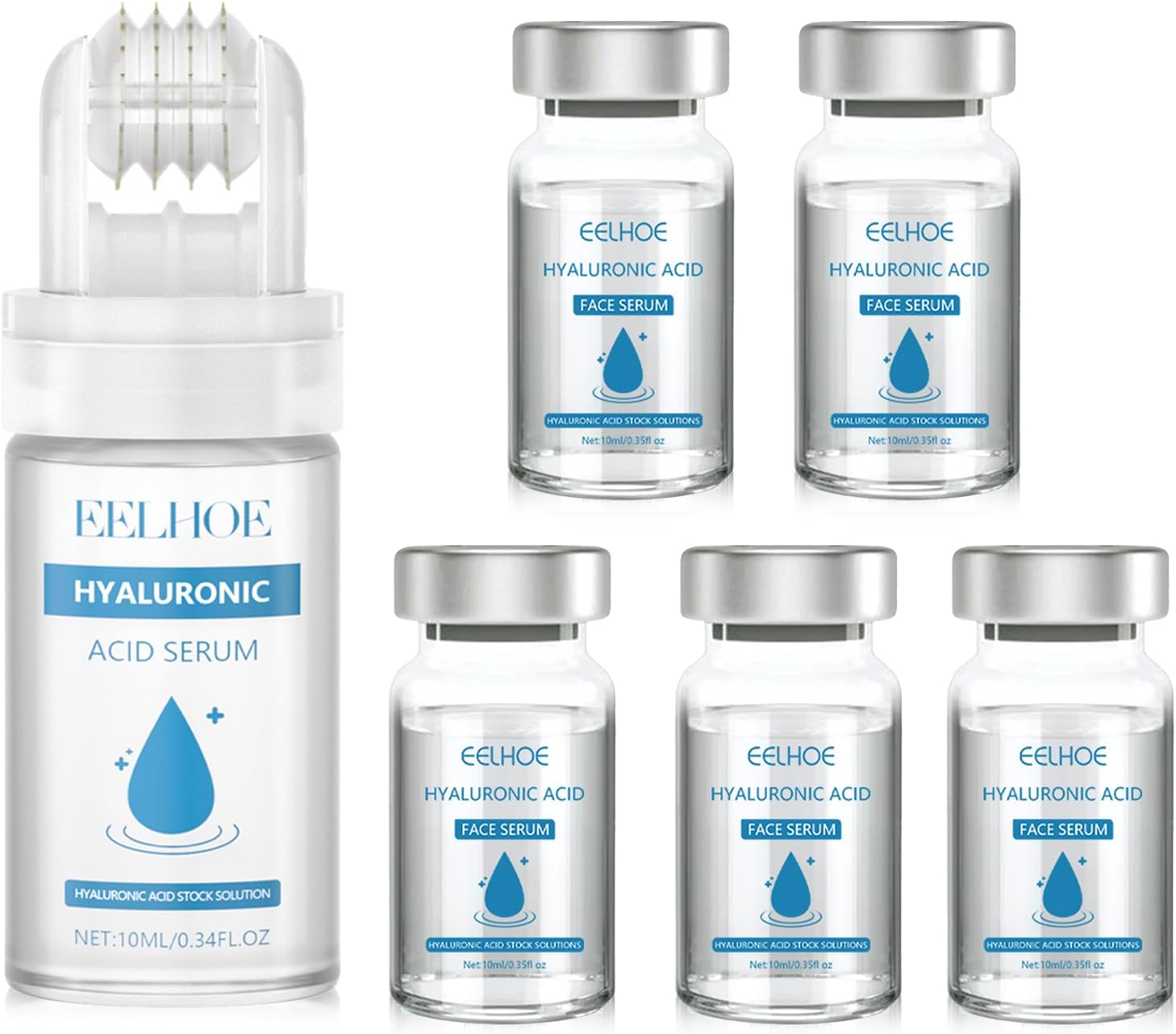 6 Pcs Micro Infusion System for Lips Micro Infusion Facial System Micro Infusion Micro-Infusion Facial System With Serum Brightening Facial Serum for All Skin Types(Serum with Roller)