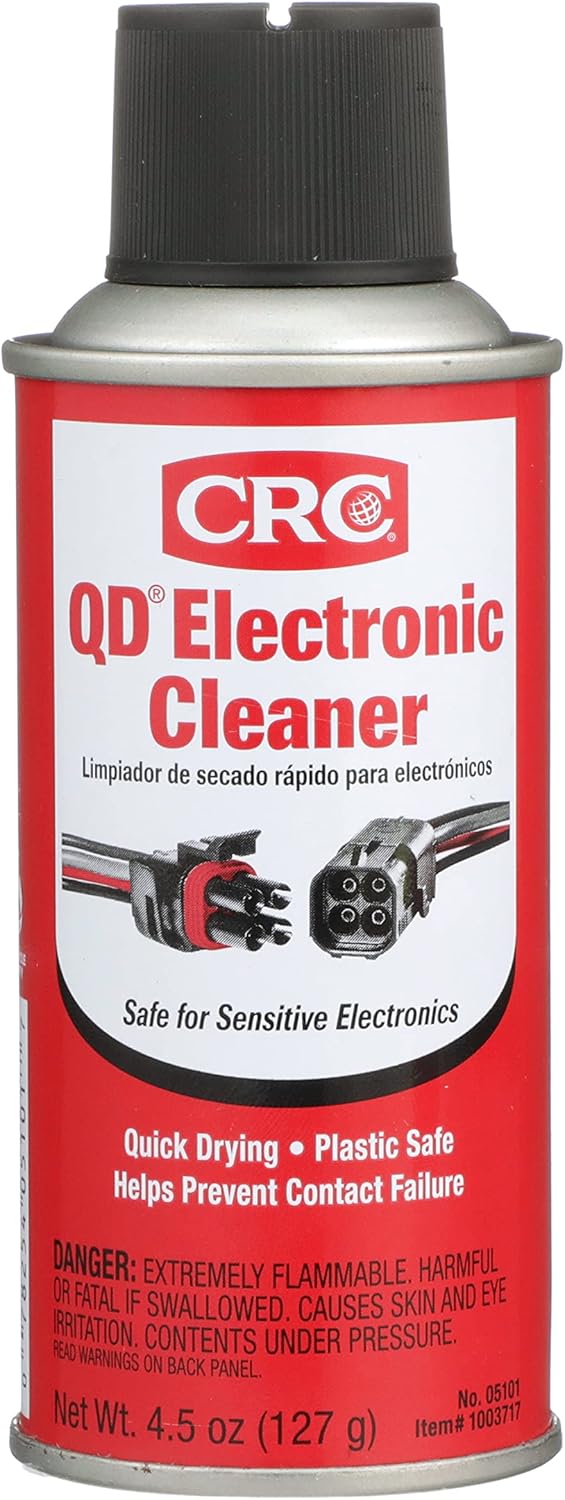 CRC QD Electronic Cleaner 05101 – 4.5 Wt. Oz., Plastic Safe Cleaner, Safe for Sensitive Electronics