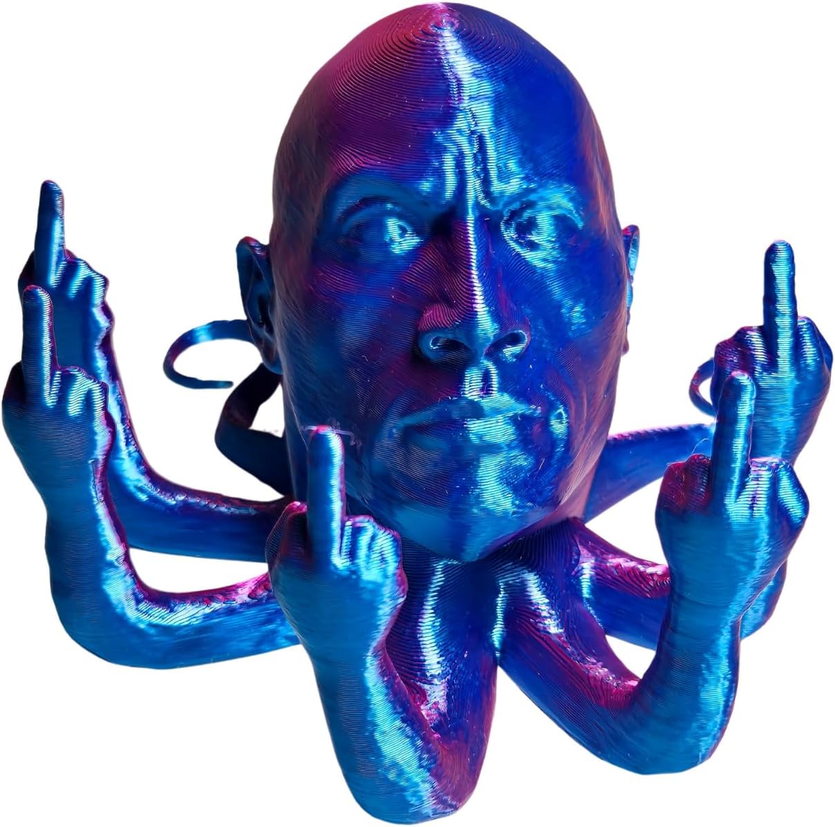 3DByEma - The Rock 5 Fingers Octopus Toy - Rocktopus Fidget Toy Model - Johnson Wrestling Collectible - Stress Relief Octopus - Fun Desk Decor for WWE Fans