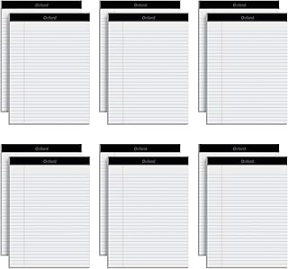 Oxford 8.5 x 11 Legal Pads, 12 Pack, Wide Ruled, White Paper, 50 Sheets Per Writing Pad, Made in the USA (74030)
