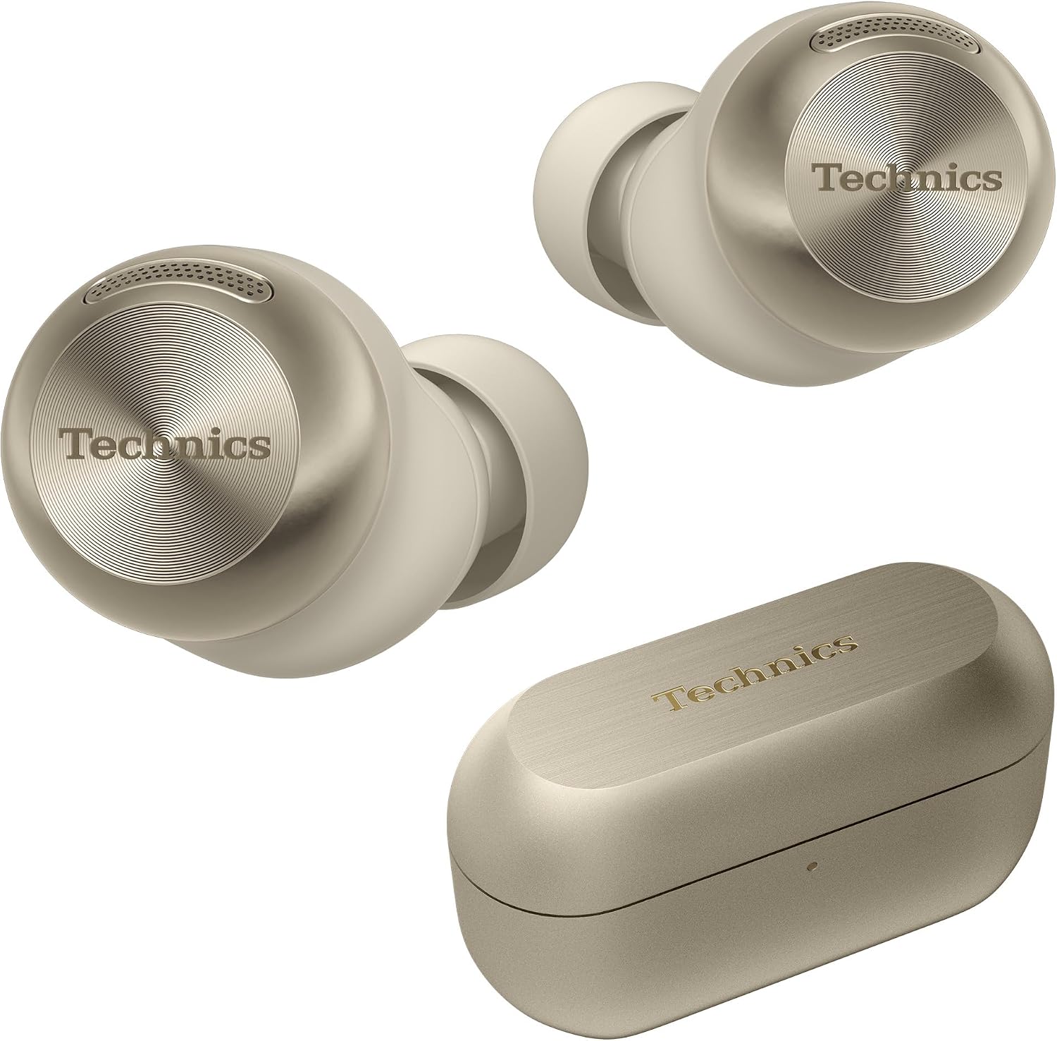 Technics Reference Class Hi-Fi Wireless Ear Buds, Dolby Atmos with Head Tracking, Adaptive Noise Cancelling, 3 Device Multipoint, 10-Hr Battery, Wireless Charging, Improved Fit, EAH-AZ100-N(Champagne)