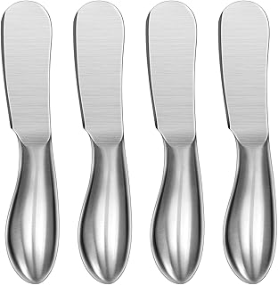 WoneNice Spreader Knife Set, 4-Piece Cheese and Butter Spreader Knives, One-piece Stainless Steel, Gifts for Thanksgiving Day, Christmas