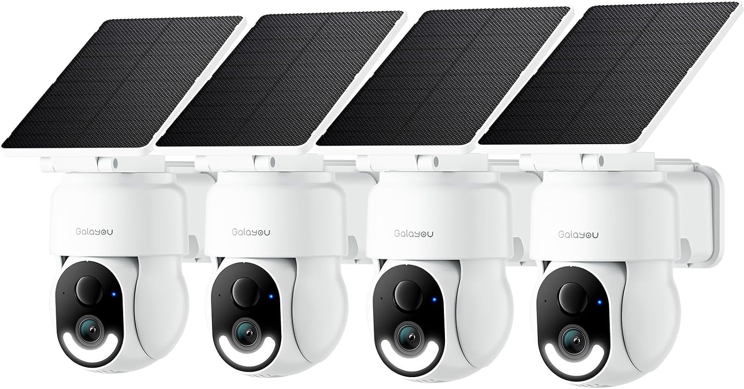 GALAYOU Security Cameras Wireless Outdoor with Solar Powered, R6 4Pack