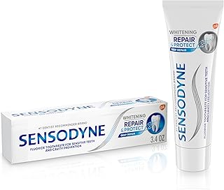 Sensodyne Repair and Protect Whitening Toothpaste, Toothpaste for Sensitive Teeth and Cavity Prevention, 3.4 oz