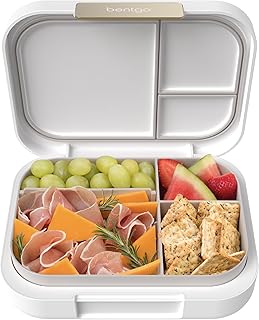 Bentgo Modern - Leak-Resistant Bento Lunch Box For Adults, Teens, & Larger Appetites; Reusable BPA-Free Meal Prep Container with 3 or 4 Compartments, Dishwasher/Microwave Safe; 44oz (White)