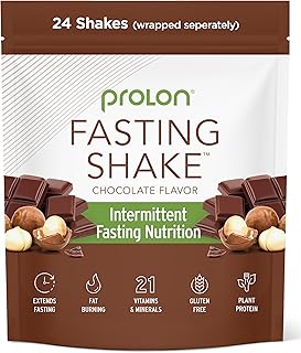 Prolon Intermittent Fasting Drink Mix | Fasting Shake for Intermittent Fasting | Vitamins, Fiber, Plant Based Protein, Superfoods | Keto, Vegan, Gluten Free, Dairy Free | Chocolate, 24 Packets