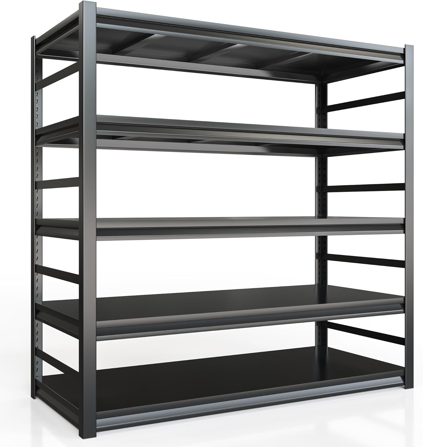 5-Tier Heavy Duty Adjustable Garage Shelves, 72" x 48" x 24", Industrial Style, 3050 lbs Capacity